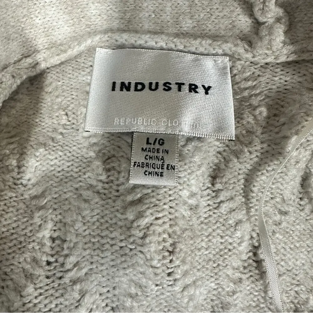 Industry L Cream Ruffle Cardigan Feminine Office Chic Quiet Luxury Sweater - Picture 6 of 10